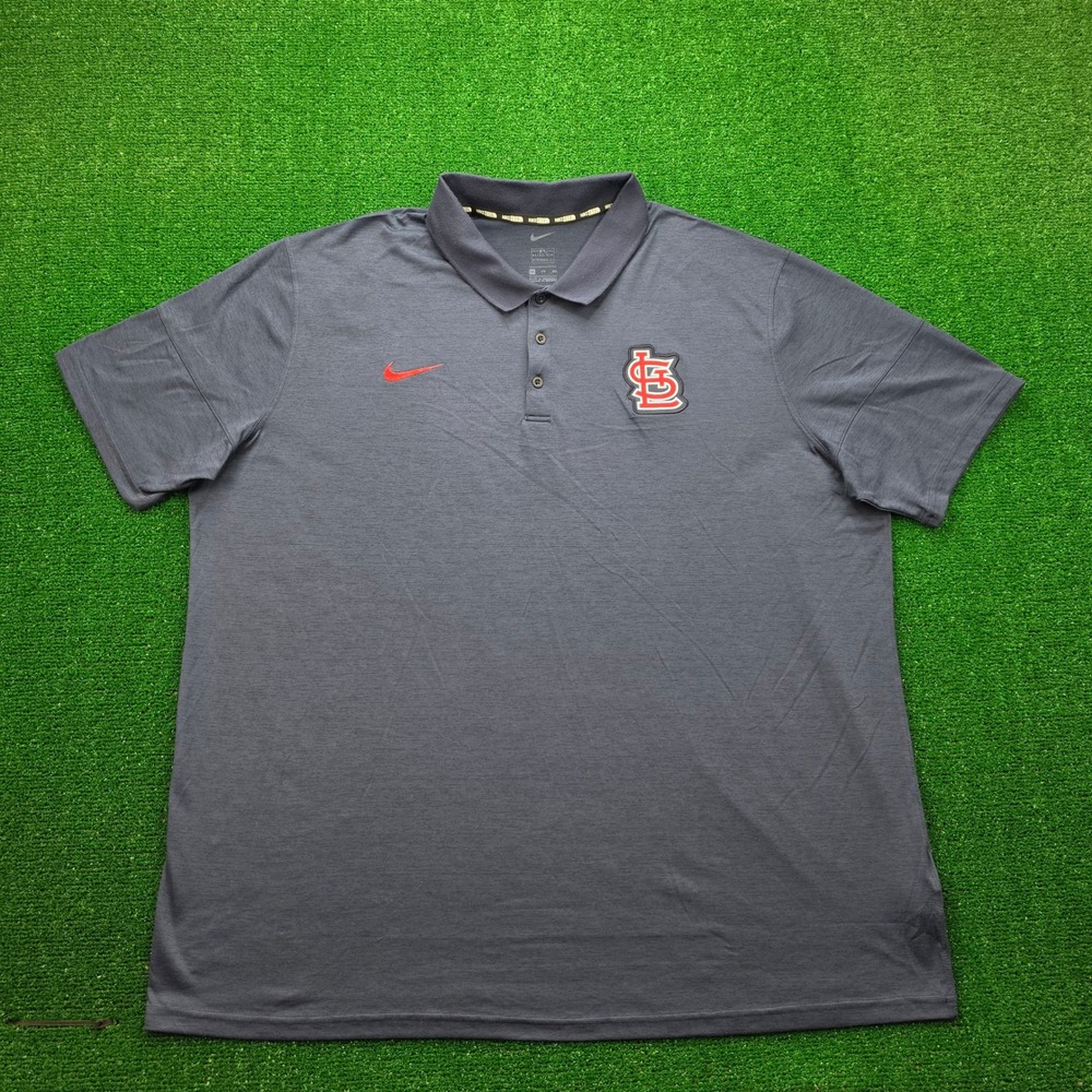 St Louis Cardinals Nike Baseball MLB Performance Polo Shirt Mens 3XL Blue